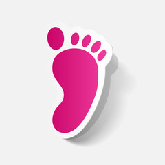 Paper clipped sticker: Footprint symbol