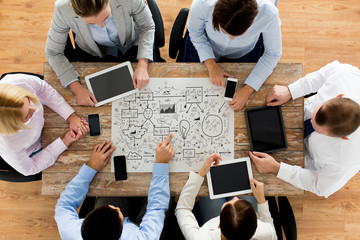 business team with scheme meeting at office