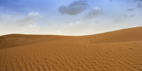 Desert landscape against the sky.