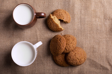 Oatmeal cookies and milk