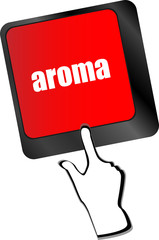 Button with aroma on Computer Keyboard key vector