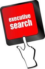 executive search button on the keyboard close-up, raster vector