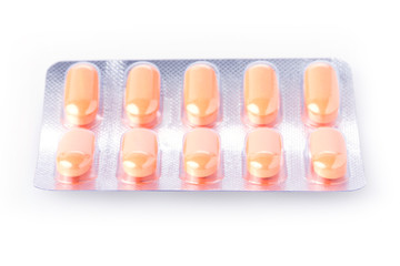 pills of medical isolated on white background
