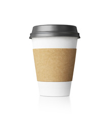 White coffe cup isolated with black top. 3d rendering - 82751768