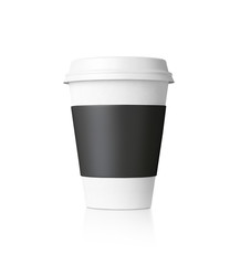 White paper cup craft and isolated. 3d rendering