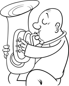 trumpeter musician coloring page