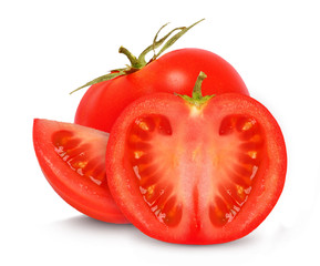 tomato and a slice isolated