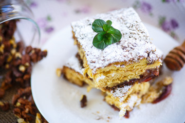 sweet honey cake with nuts