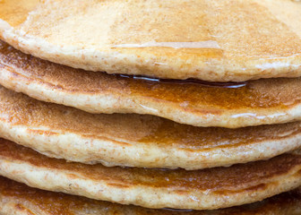 Stack of whole grain pancakes