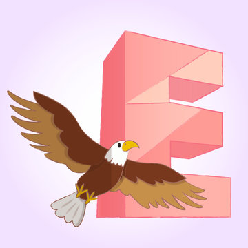 E Alphabet and Eagle icon great for any use. Vector EPS10.