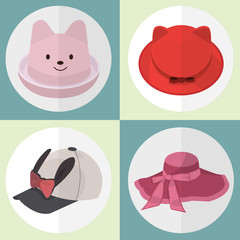Collection of Hat icons set great for any use. Vector EPS10.