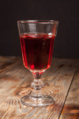 glass with red wine