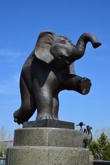 Statue in the street of Astana, capital of Kazakhstan