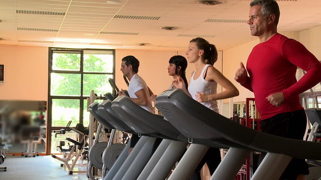 Running on treadmill