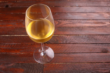 White wine on wood