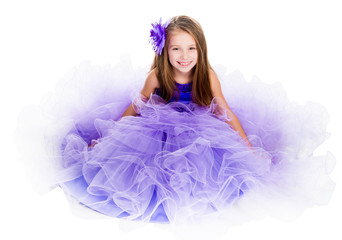 little girl in a beautiful purple dress 