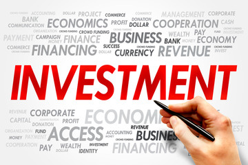 INVESTMENT word cloud, business concept