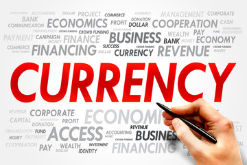 CURRENCY word cloud, business concept