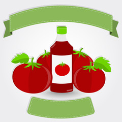 Ketchup bottle and tomatoes