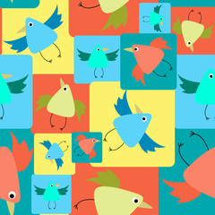 vector pattern with birds
