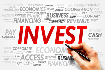 INVEST word cloud, business concept