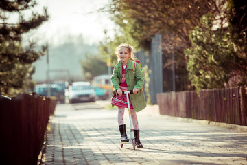girl returning from school 