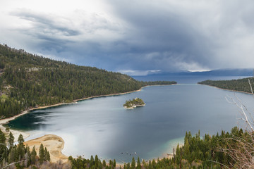 Fototapeta na wymiar Fannette Island, Lake Tahoe