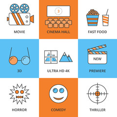 Naklejka premium Stock Vector Linear icon movie