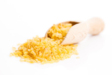 Raw bulgur heap
