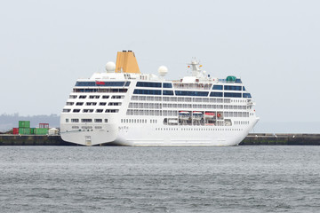cruise ship on a mooring