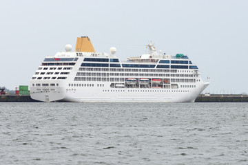 cruise ship on a mooring