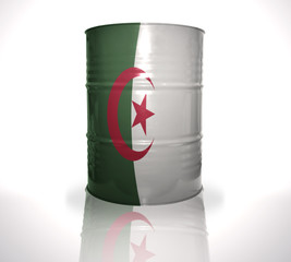 barrel with algerian flag on the white background