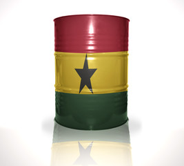 barrel with ghanaian flag on the white background