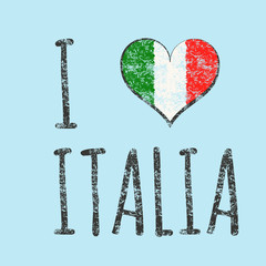 I love italia typography, t-shirt graphics. vector illustration