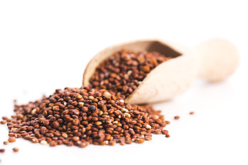 Pile of quinoa grain on a white background