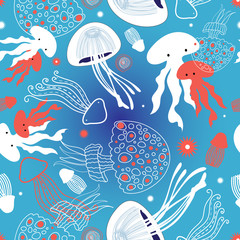 Naklejka premium graphic pattern jellyfish