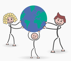 family in a happy world