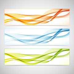 Set of colorful  banners with curved lines. Vector illustration