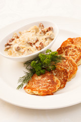 potato pancakes with sauce
