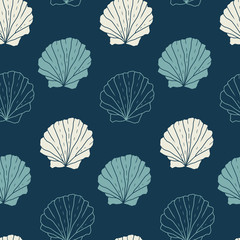 Seamless pattern with shells