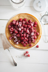 cheesecake with coconut and raspberry