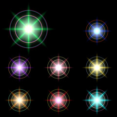 vector glowing lights, stars and sparkles 44