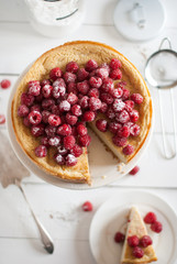 cheesecake with coconut and raspberry