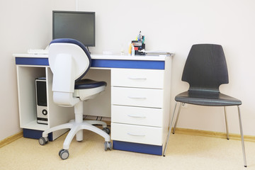The image of an empty doctor's room