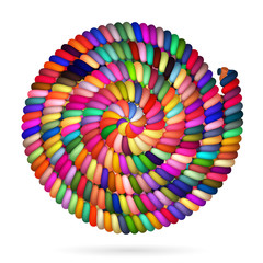 Fototapeta premium Different Colored Rope in spiral