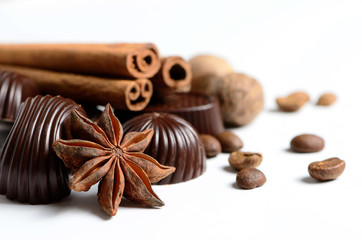 Coffee with chocolate and spices