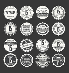Anniversary retro labels 15 years collection