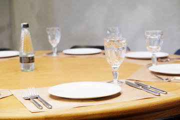 Served with a plate on the table