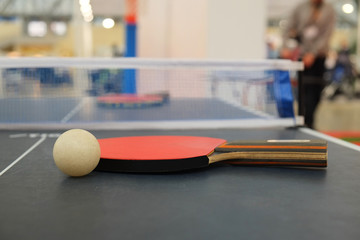 Racket for tennis and a ball