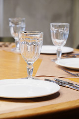 Served with a plate on the table